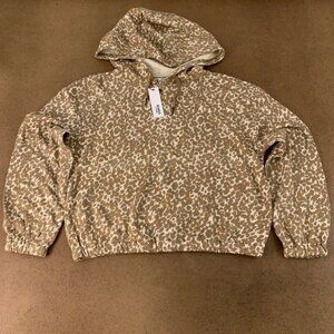 BB Dakota X Steve Madden Womens Sittin Kitty Hoodie Brown Animal Print XL New